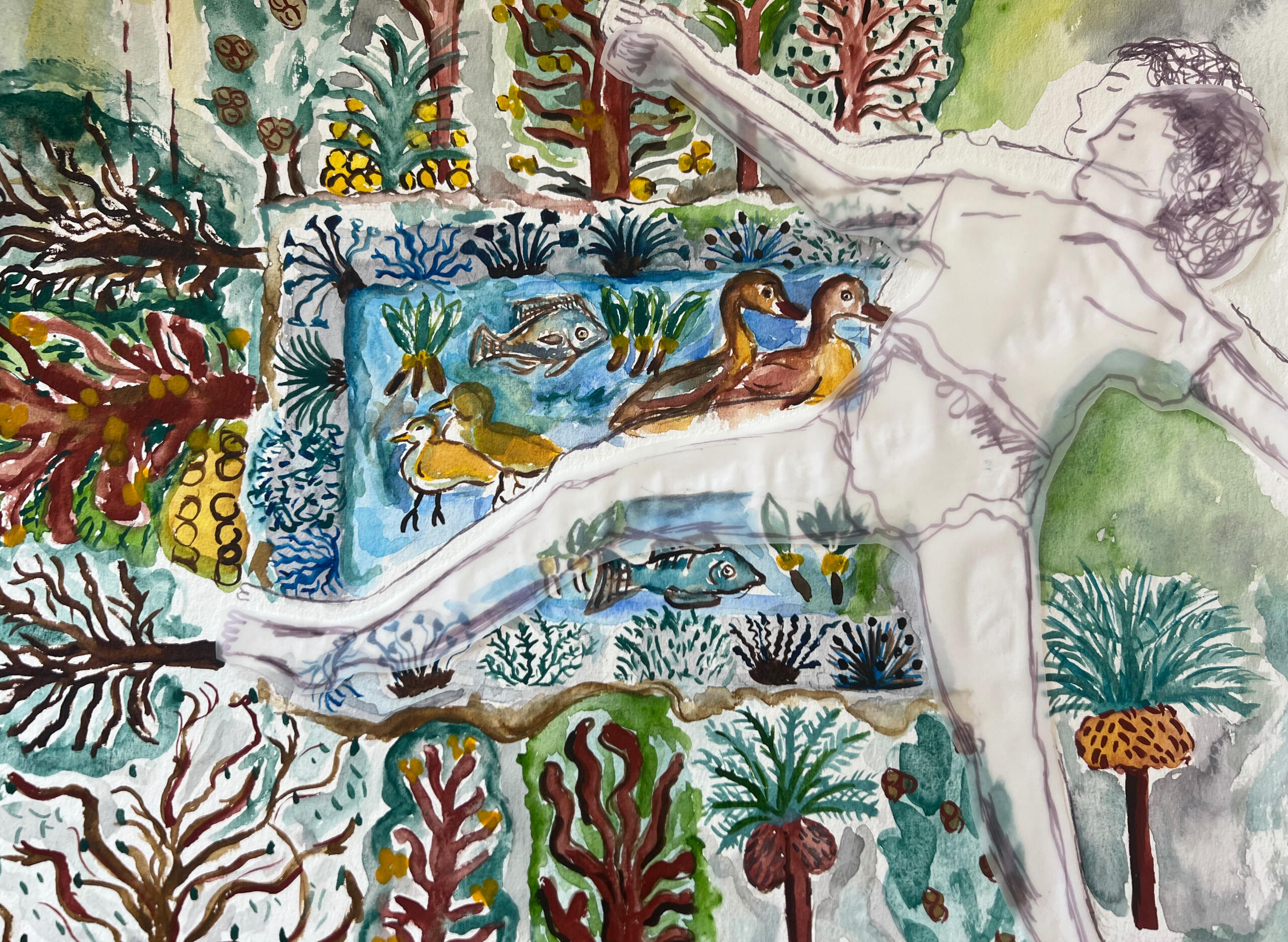 stretching on the carpet